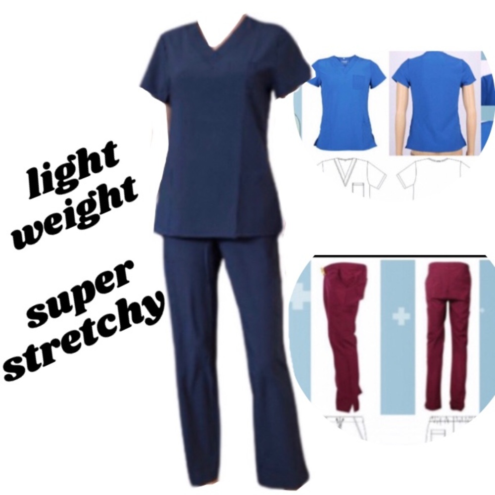 003 B/S Scrub Set Stretchable Navy Blue Small